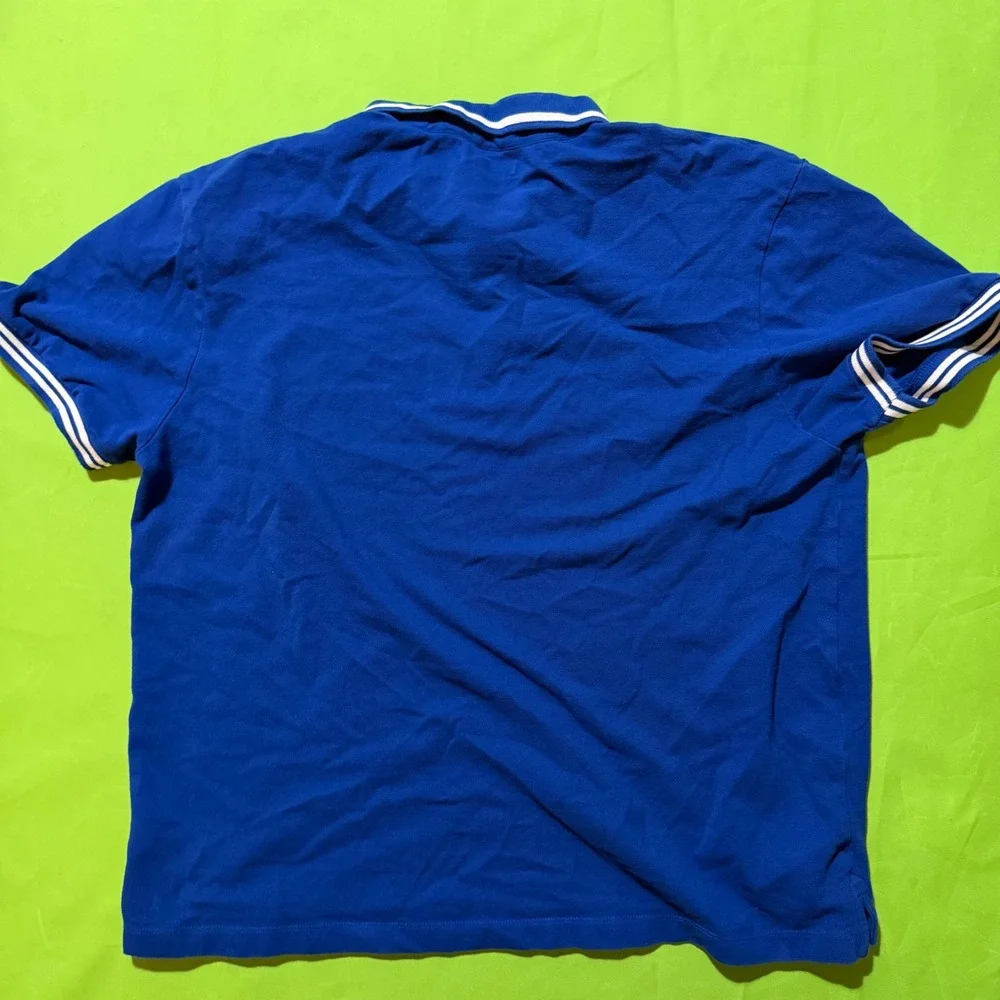 True Religion Mens Royal Blue Horseshoe Logo Polo Shirt XL